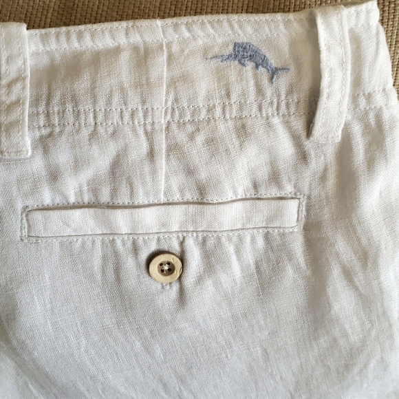 Tommy Bahama White Linen Shorts Size: 2 - Picture 6 of 6